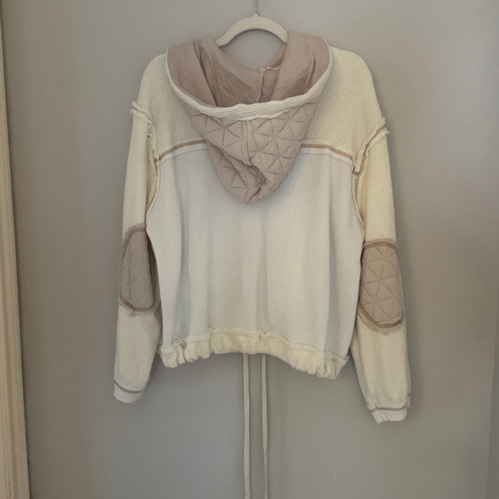 POL Cream and Tan Patchwork Hoodie - Picture 2 of 2